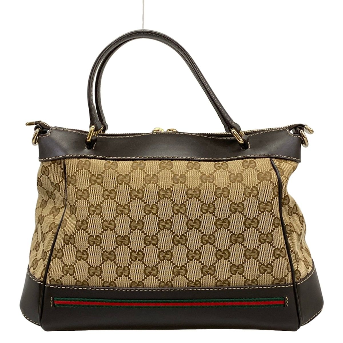 Gucci Handbag Mayfair GG Pattern Beige Dark Brown Multi Leather — view 3