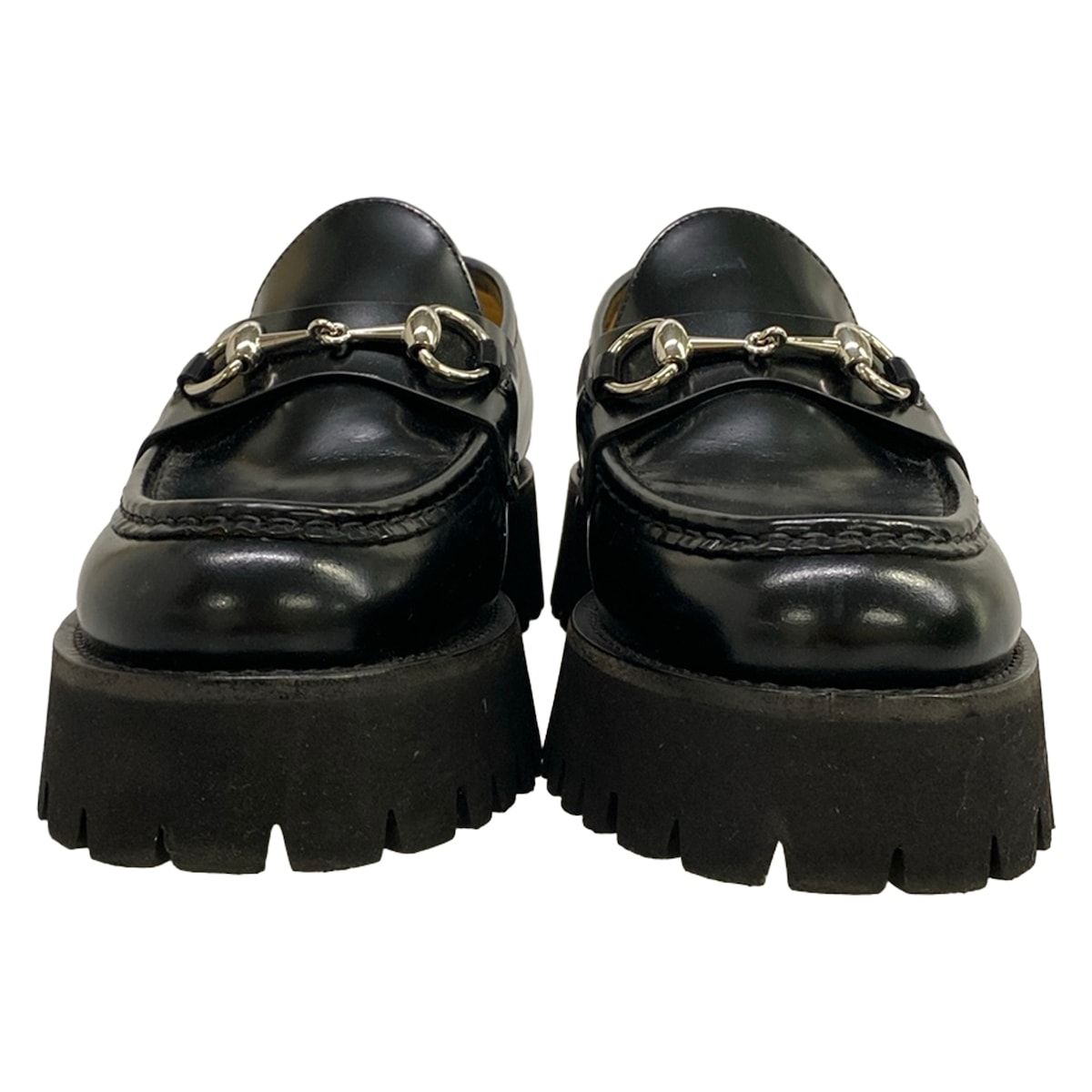 Gucci Loafers 38 Horsebit Black Thick Sole Leather — view 5