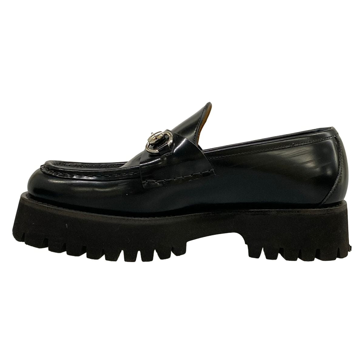 Gucci Loafers 38 Horsebit Black Thick Sole Leather — view 3