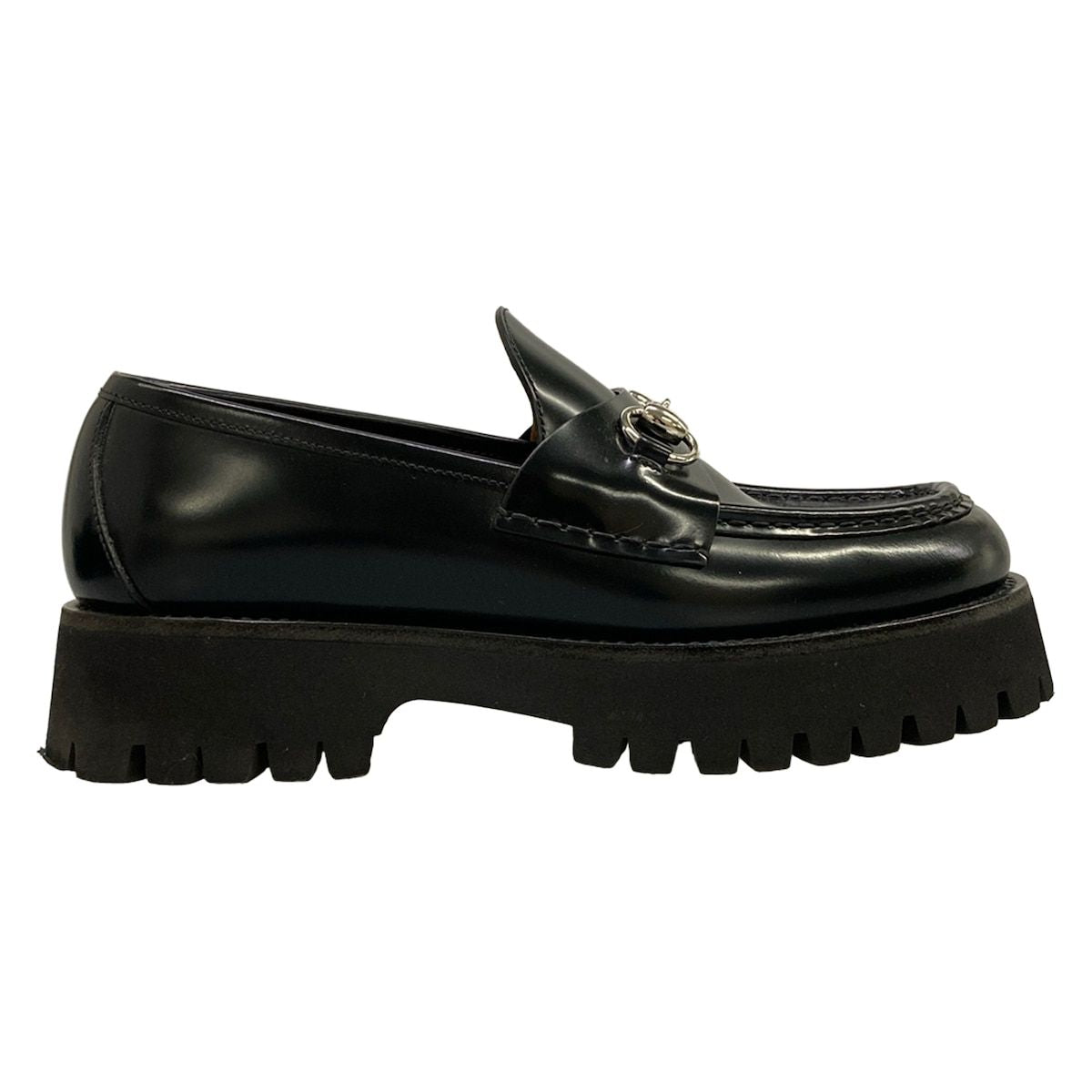 Gucci Loafers 38 Horsebit Black Thick Sole Leather — view 4