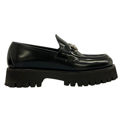 Gucci Loafers 38 Horsebit Black Thick Sole Leather — view 4