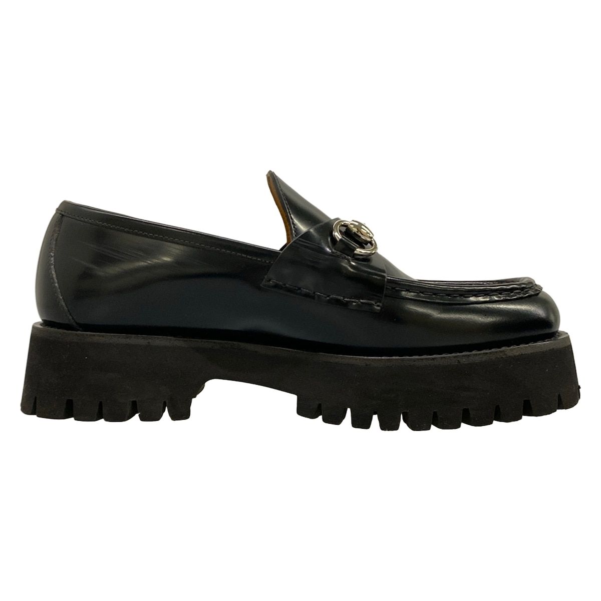 Gucci Loafers 38 Horsebit Black Thick Sole Leather — view 2