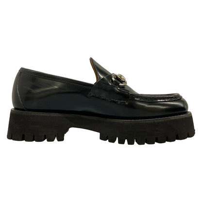 Gucci Loafers 38 Horsebit Black Thick Sole Leather — view 2