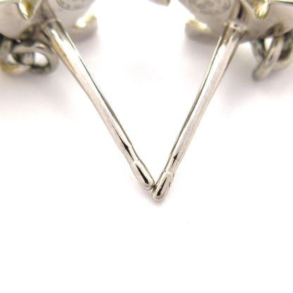 Chanel Earrings Silver White Pearl CC Logo — view 4