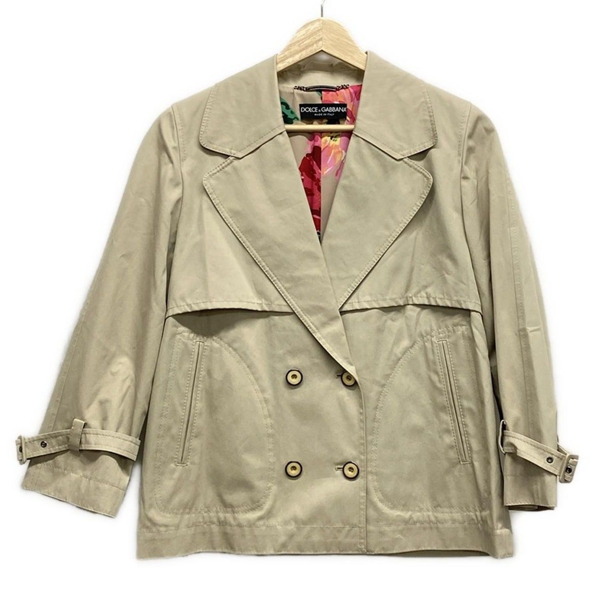 Dolce & Gabbana Jacket 38 S Beige Long Sleeve Double Spring Autumn
