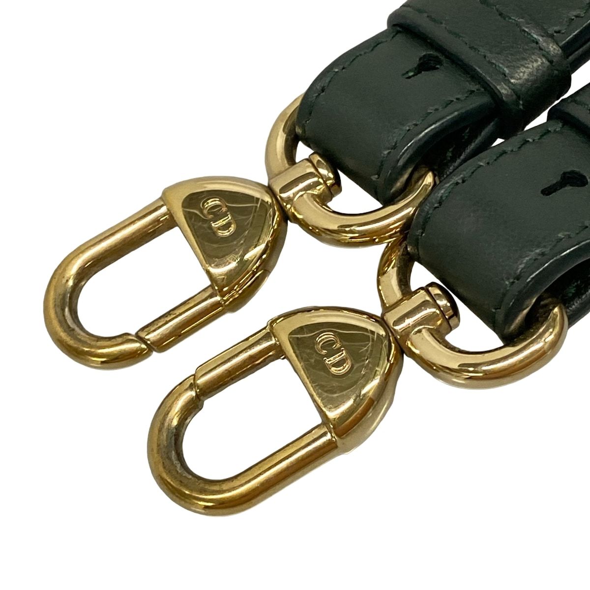 Dior Shoulder Strap Dark Green Gold Multi Leather — view 4