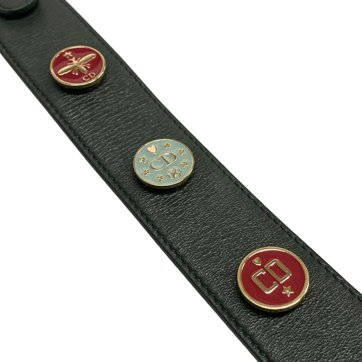 Dior Shoulder Strap Dark Green Gold Multi Leather — view 5