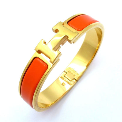 Hermes Bangle Click Gold Orange Bracelet — view 6