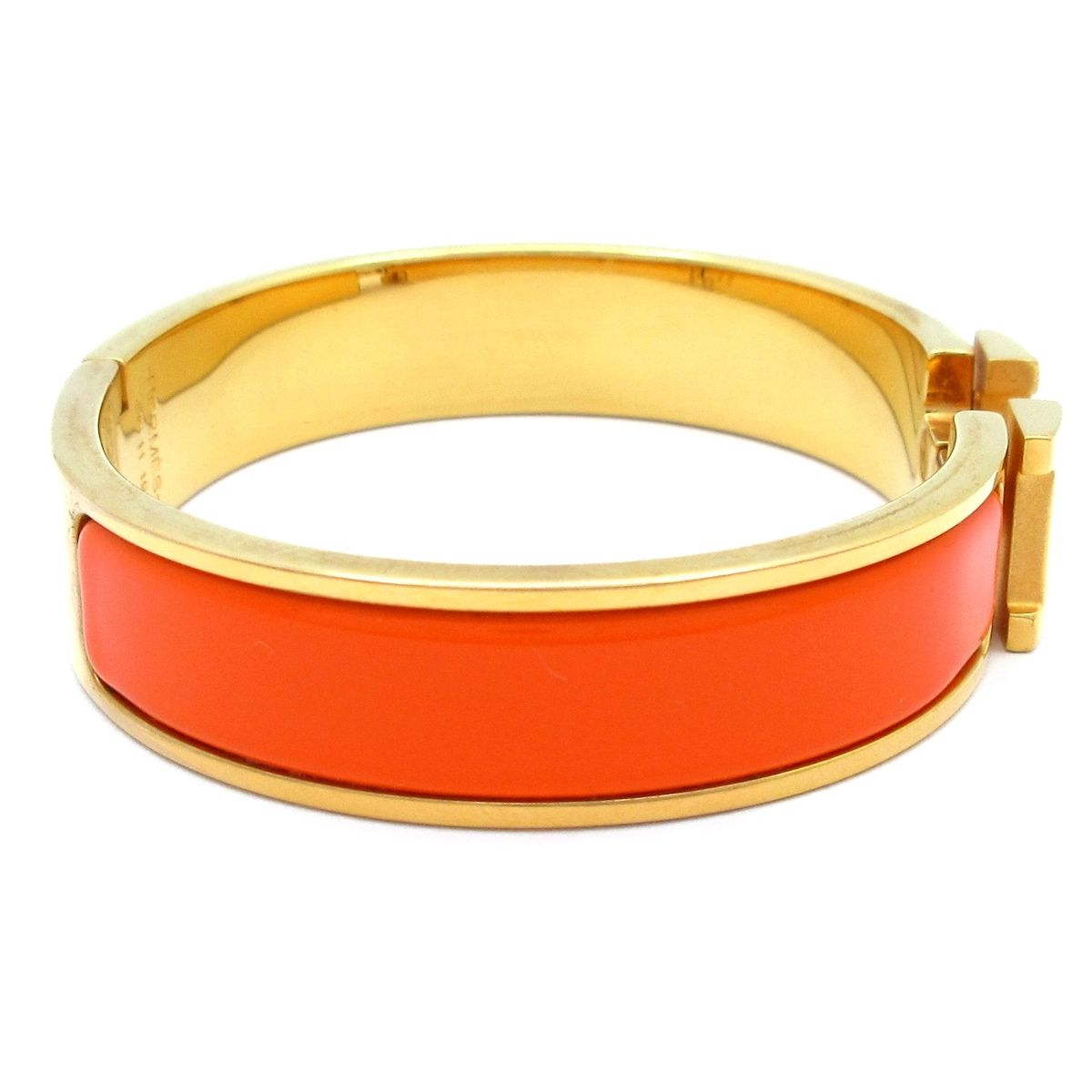 Hermes Bangle Click Gold Orange Bracelet — view 2