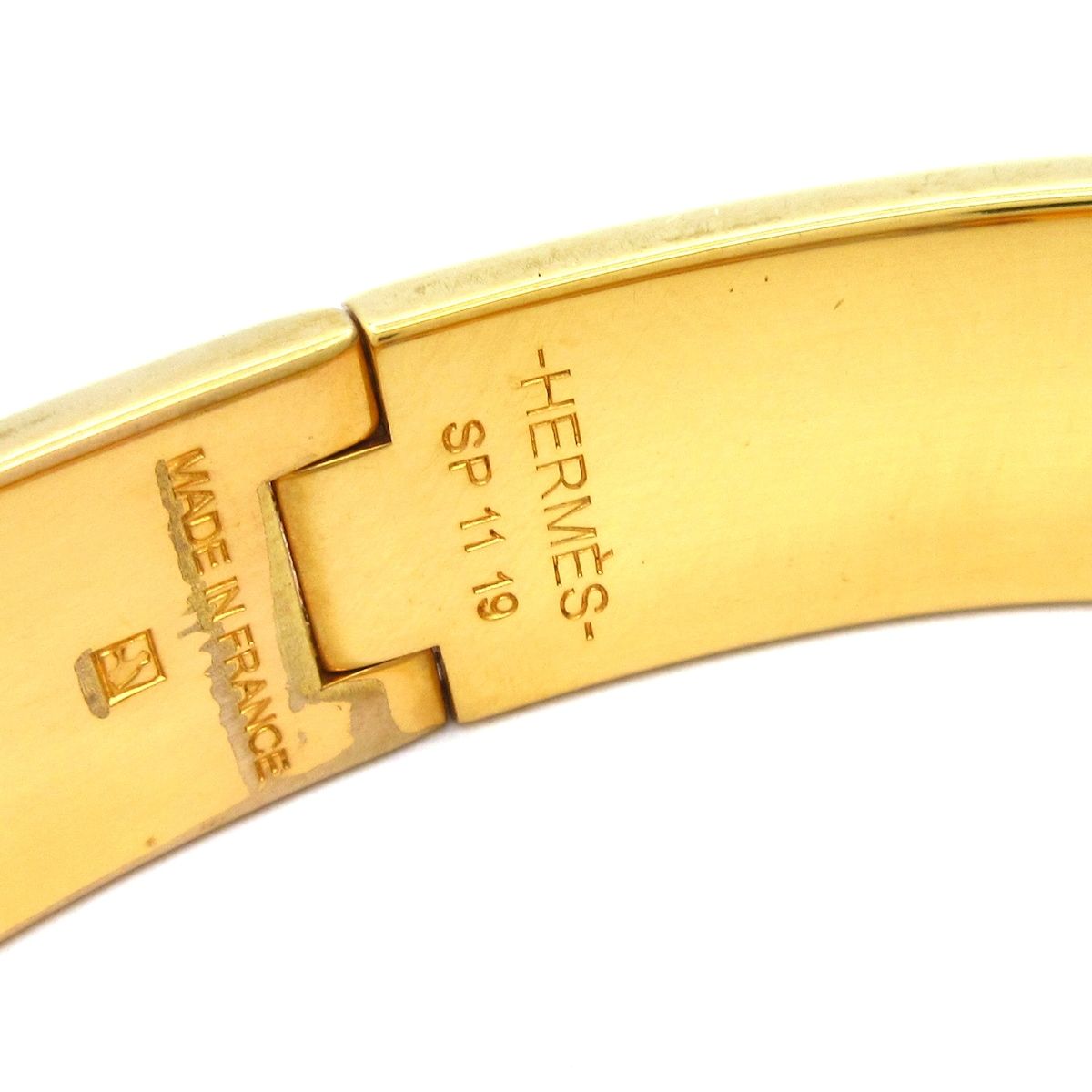 Hermes Bangle Click Gold Orange Bracelet — view 4