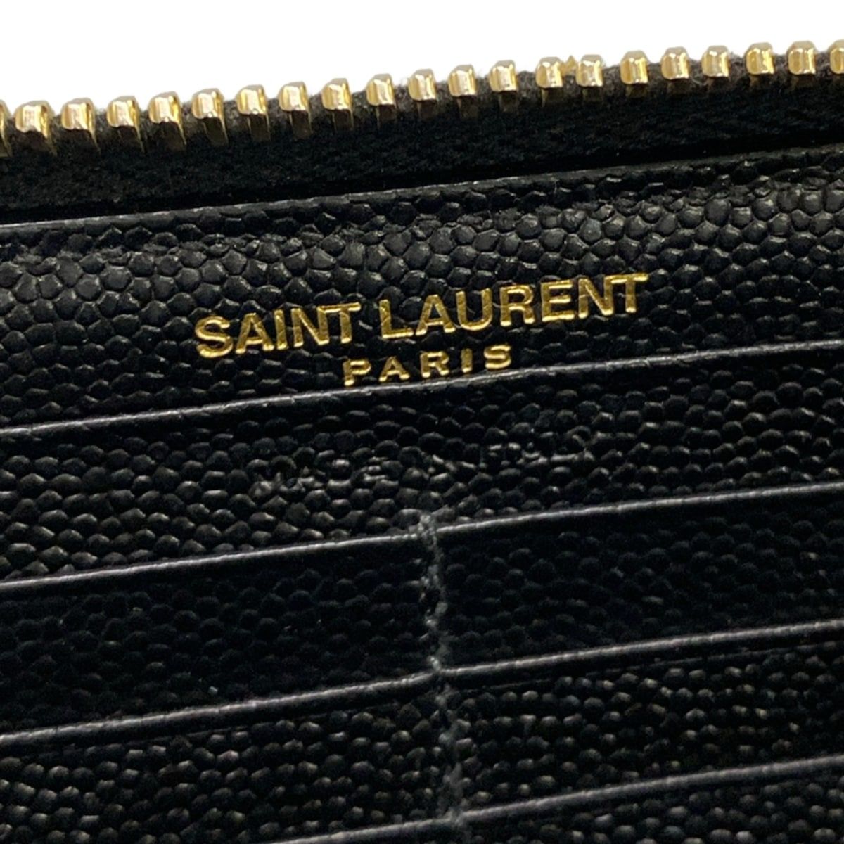 Saint Laurent Paris Wallet Black Zip Around Leather — view 5