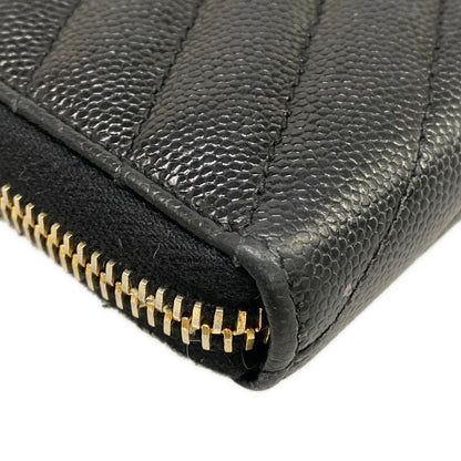 Saint Laurent Paris Wallet Black Zip Around Leather — view 7