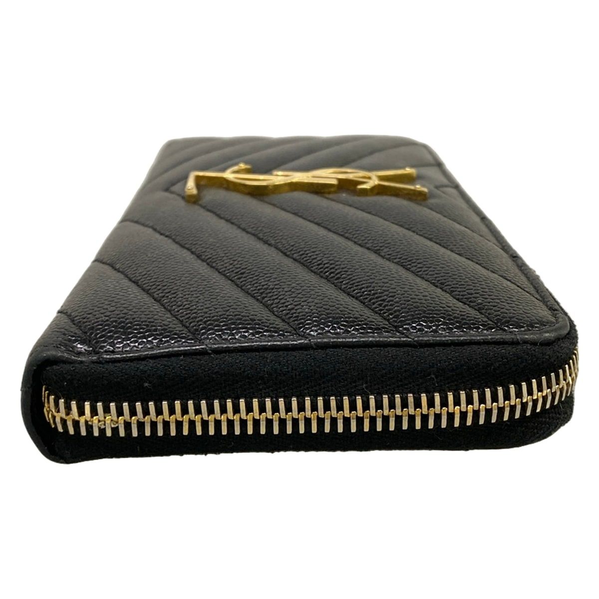 Saint Laurent Paris Wallet Black Zip Around Leather — view 8