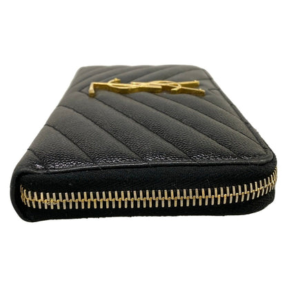 Saint Laurent Paris Wallet Black Zip Around Leather — view 8