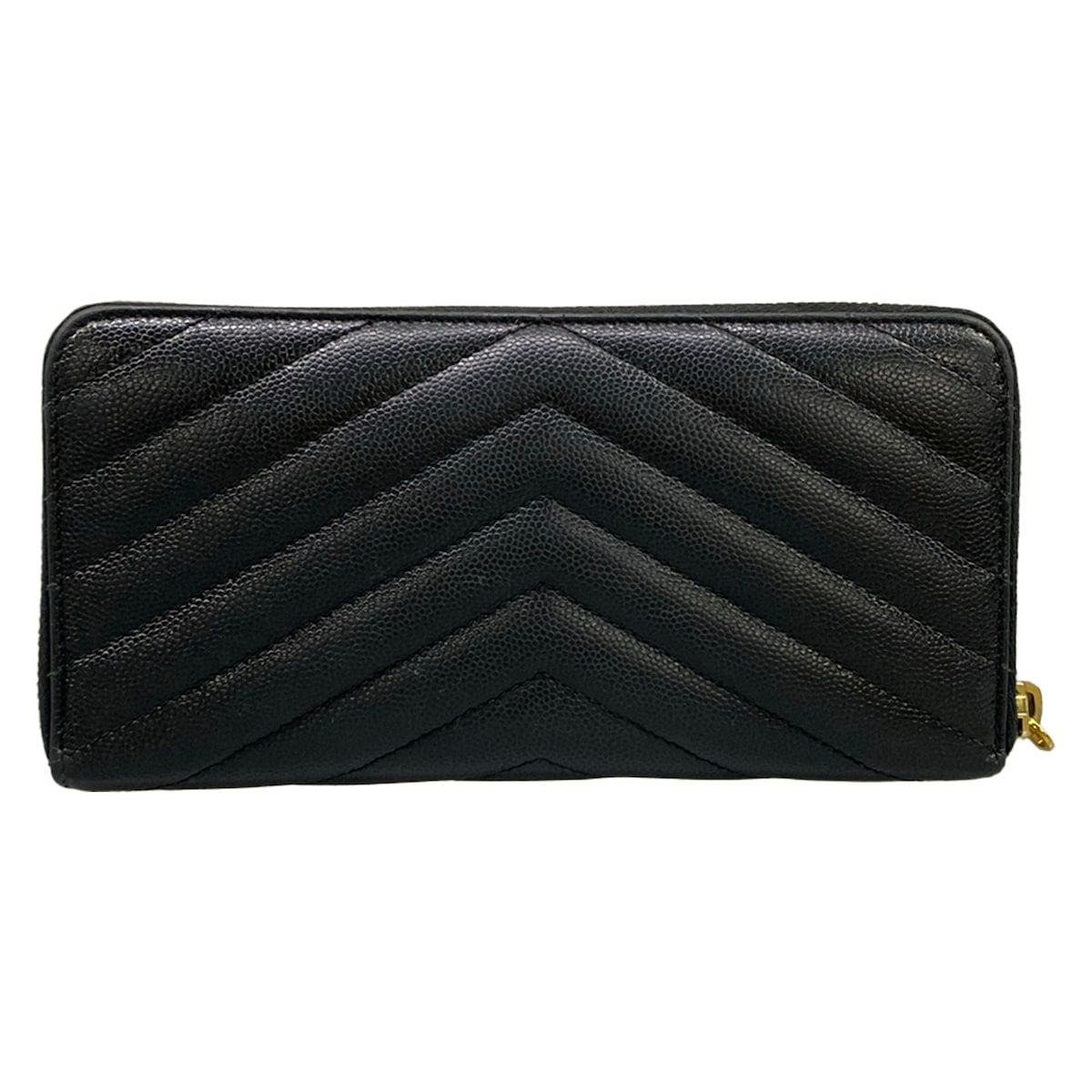 Saint Laurent Paris Wallet Black Zip Around Leather — view 2