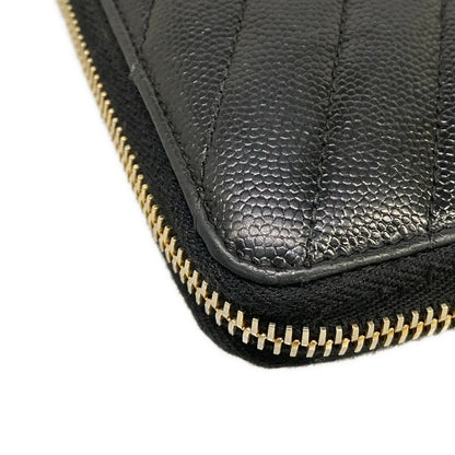 Saint Laurent Paris Wallet Black Zip Around Leather — view 6