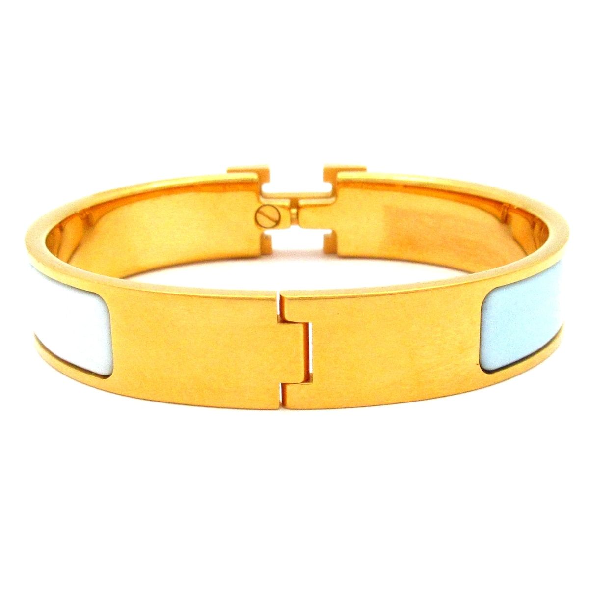 Hermes Bangle Click Gold Blue Gray Multi Bracelet — view 3