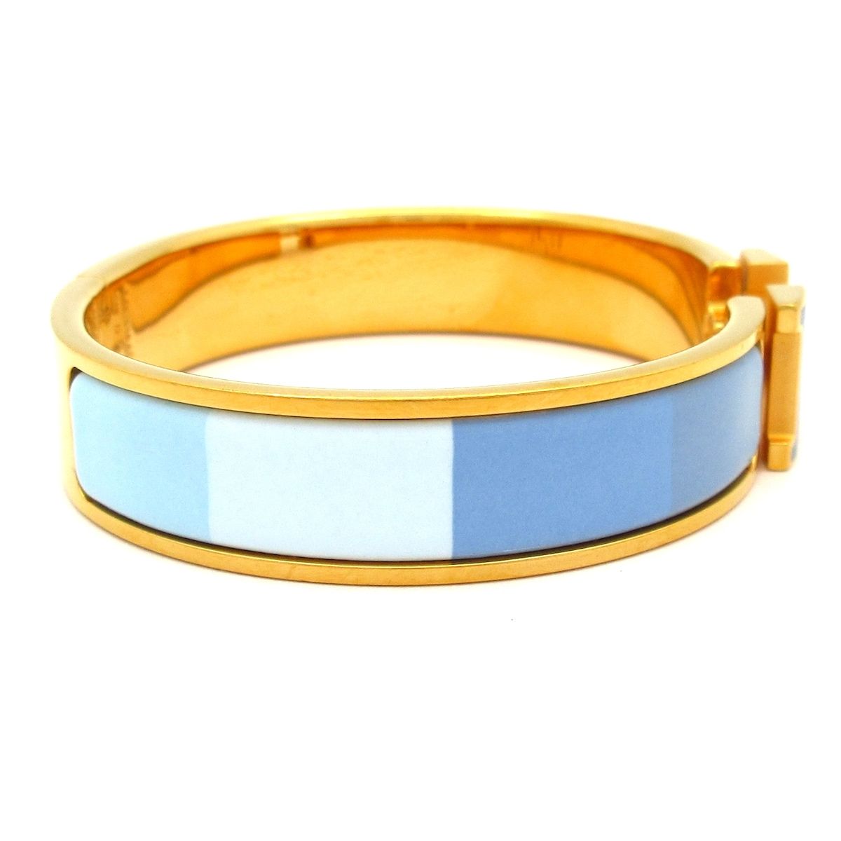 Hermes Bangle Click Gold Blue Gray Multi Bracelet — view 2
