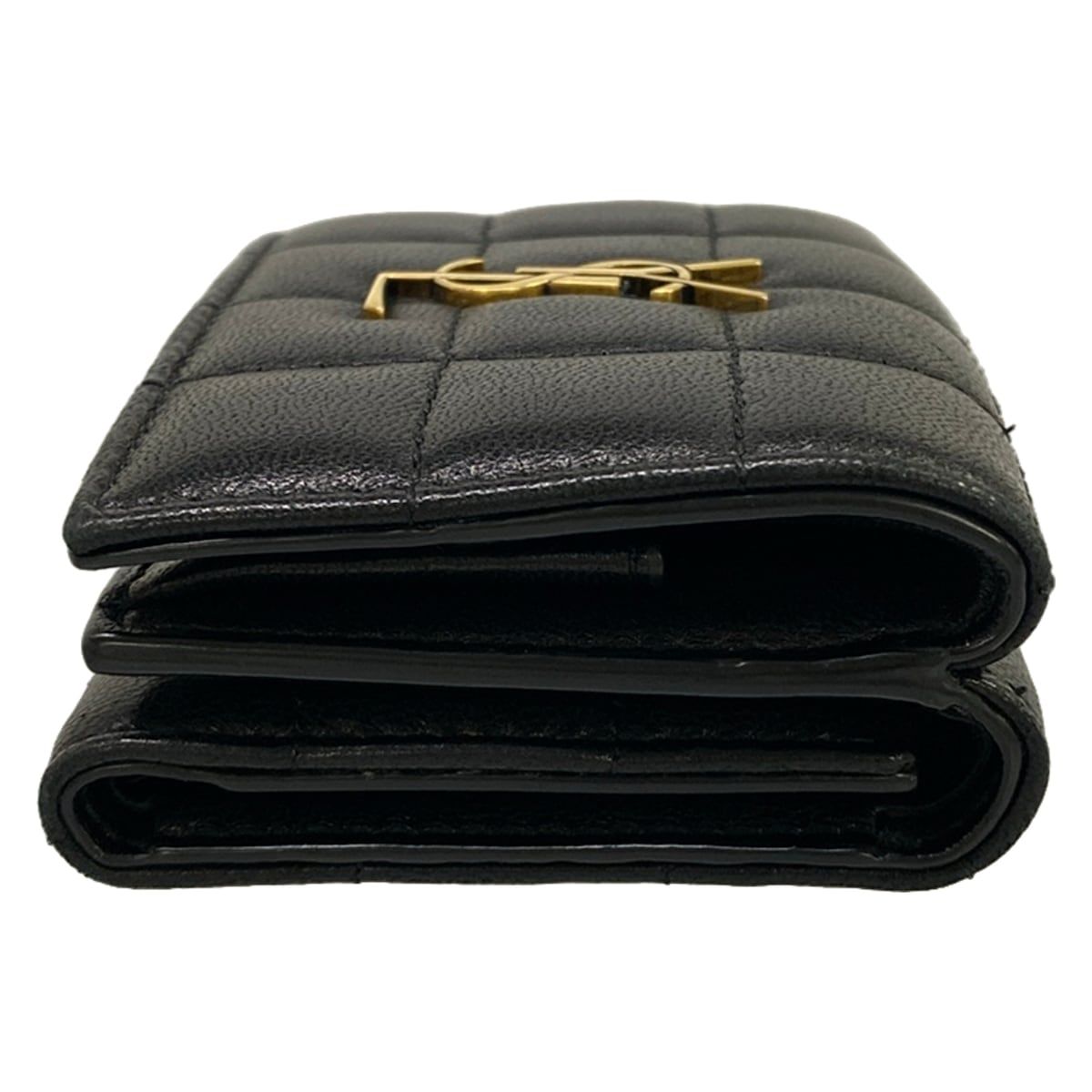 Saint Laurent Paris Trifold Wallet Origami Tiny Black Leather — view 8