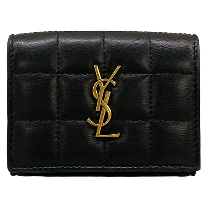 Saint Laurent Paris Trifold Wallet Origami Tiny Black Leather