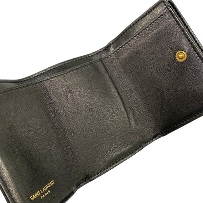 Saint Laurent Paris Trifold Wallet Origami Tiny Black Leather — view 3