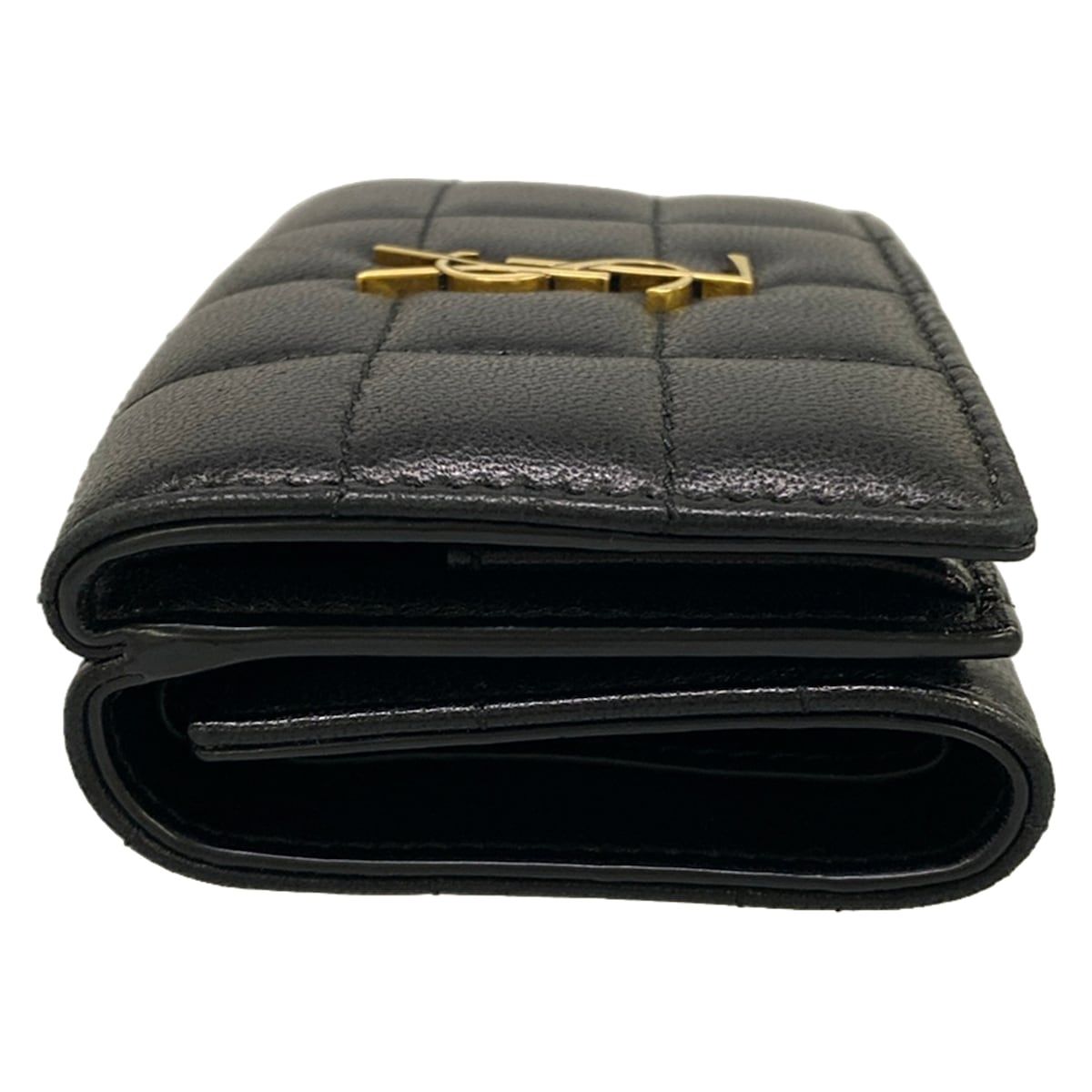Saint Laurent Paris Trifold Wallet Origami Tiny Black Leather — view 9