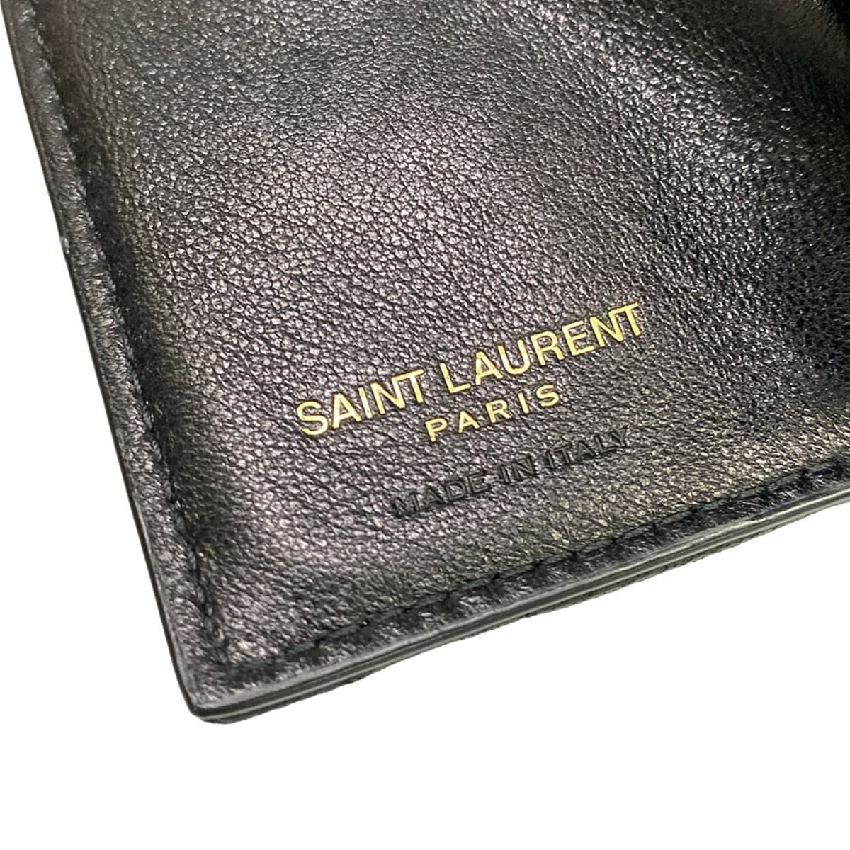 Saint Laurent Paris Trifold Wallet Origami Tiny Black Leather — view 5