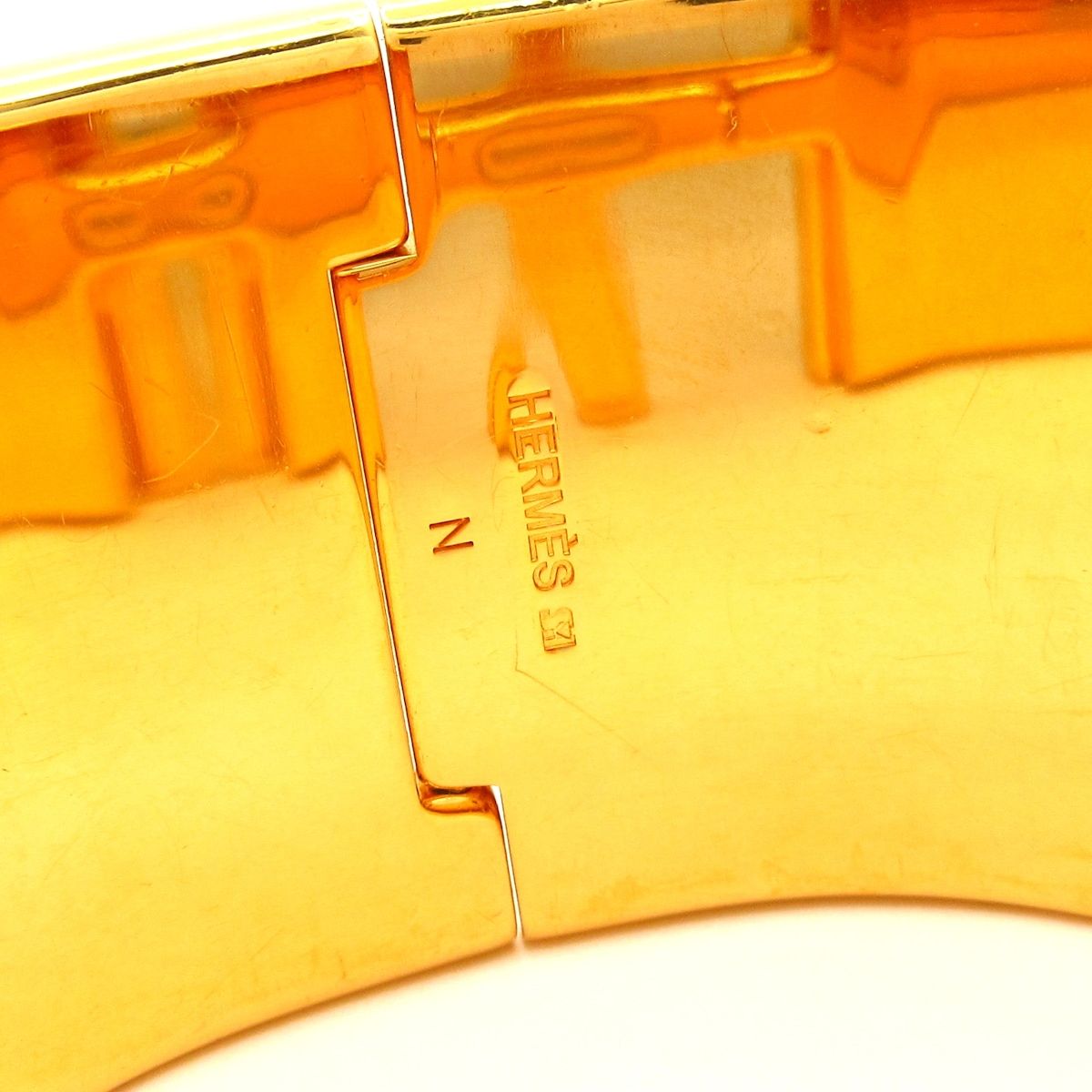 Hermes Bangle Clic Clac Extra Wide Gold Red Bracelet — view 4