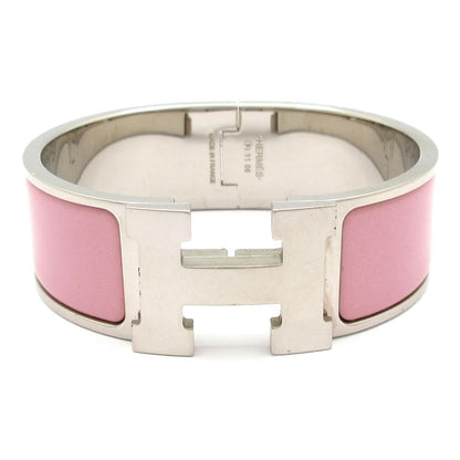 Hermes Bangle Clic Clac Silver Light Pink Bracelet