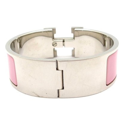 Hermes Bangle Clic Clac Silver Light Pink Bracelet — view 3