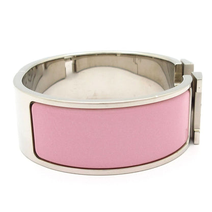 Hermes Bangle Clic Clac Silver Light Pink Bracelet — view 2