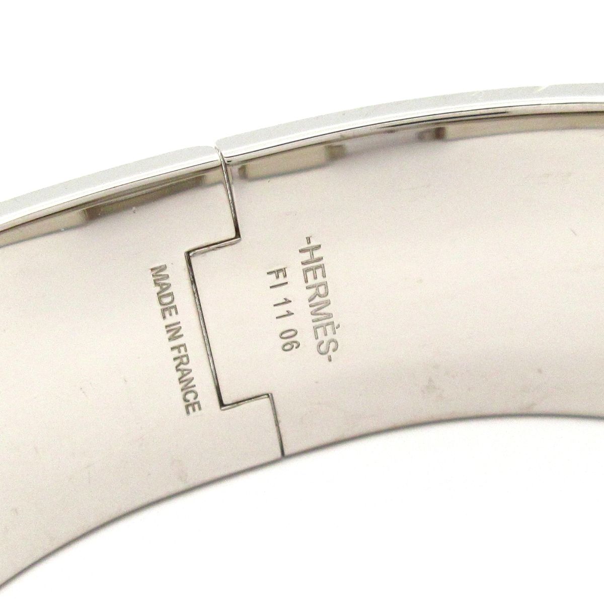 Hermes Bangle Clic Clac Silver Light Pink Bracelet — view 4