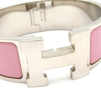 Hermes Bangle Clic Clac Silver Light Pink Bracelet — view 5