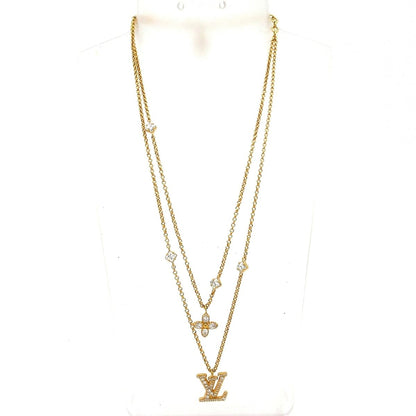Louis Vuitton Necklace LV Gold Clear Monogram Flower LV Signature — view 2