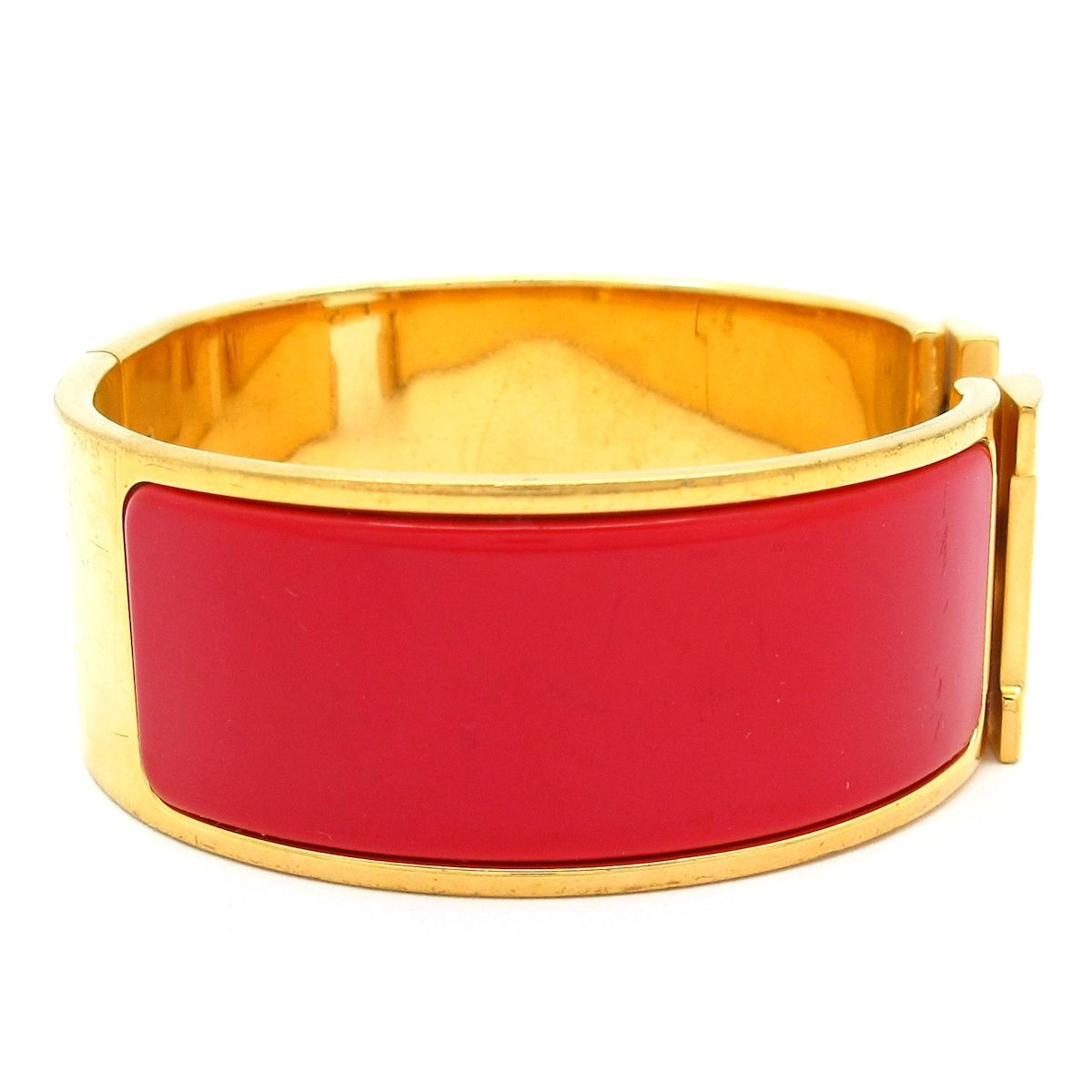 Hermes Bangle Clic Clac Gold Red Bracelet — view 2