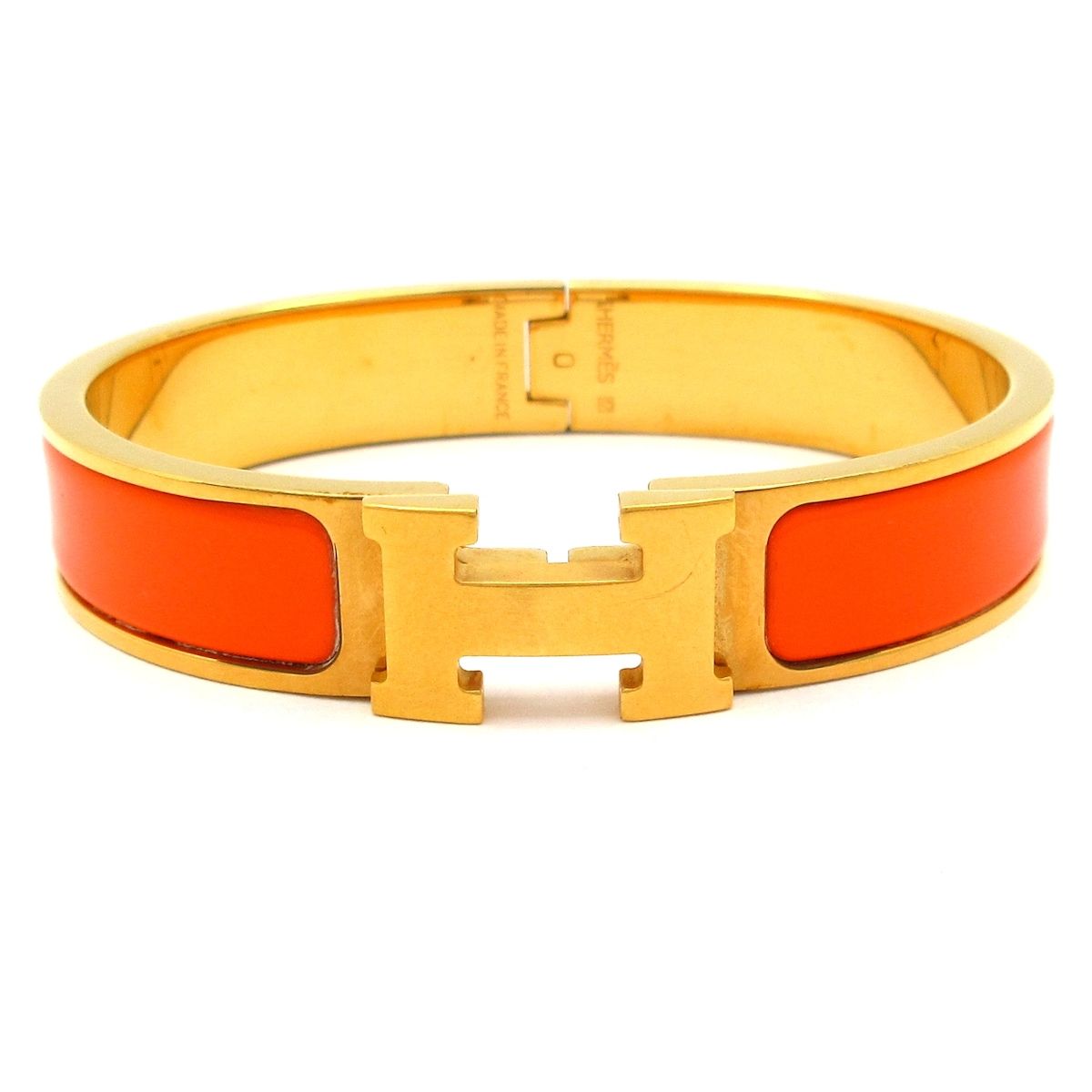 Hermes Bangle Click Gold Orange Bracelet