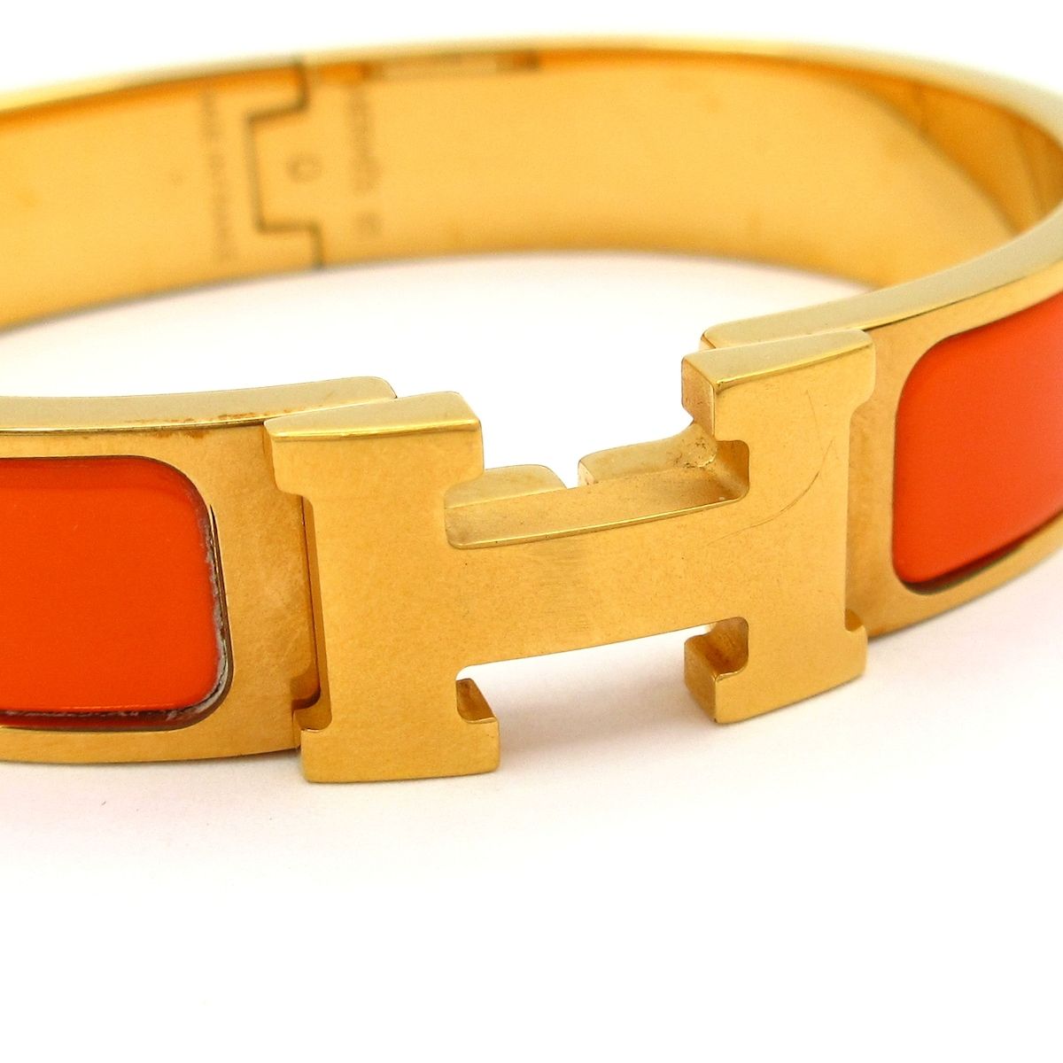 Hermes Bangle Click Gold Orange Bracelet — view 5