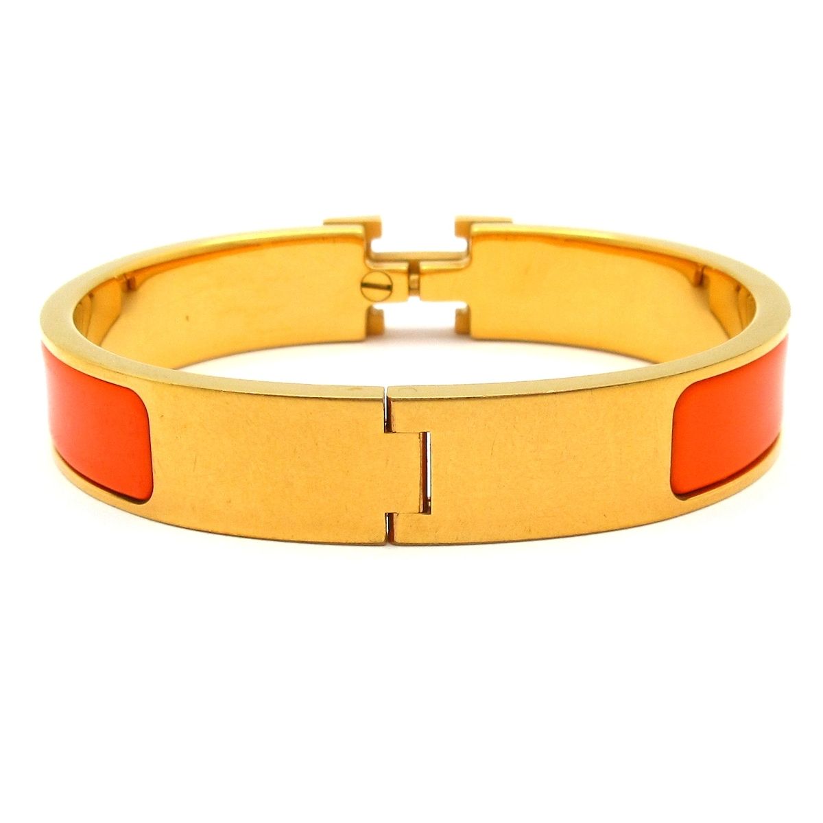 Hermes Bangle Click Gold Orange Bracelet — view 3