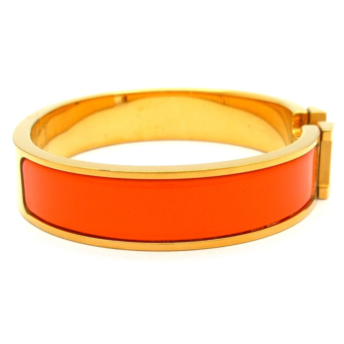 Hermes Bangle Click Gold Orange Bracelet — view 2