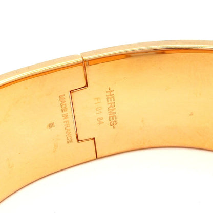 Hermes Bangle Clic Clac Pink Gold White Bracelet — view 4