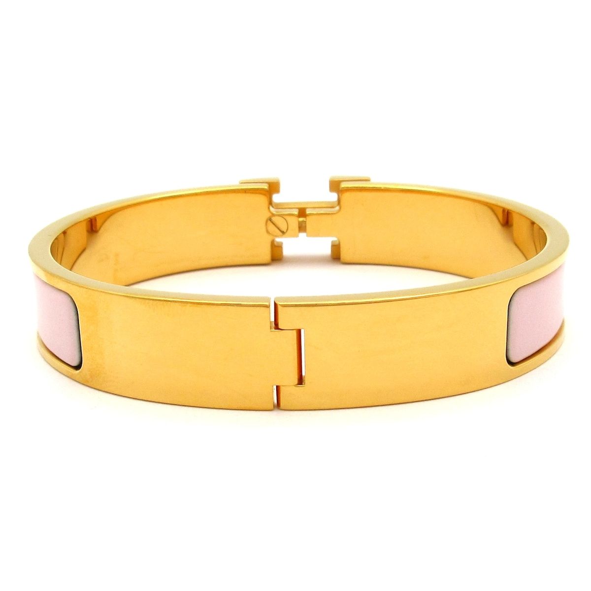 Hermes Bangle Click Gold Light Pink Bracelet — view 3