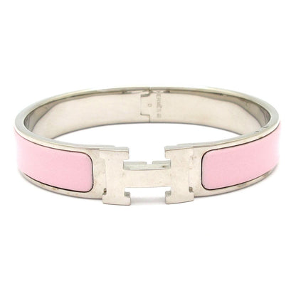 Hermes Bangle Click Silver Light Pink Bracelet
