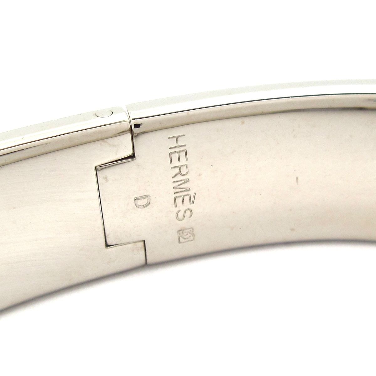 Hermes Bangle Click Silver Light Pink Bracelet — view 4