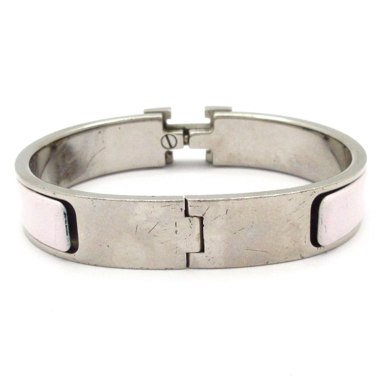 Hermes Bangle Click Silver Light Purple Ivory Bracelet — view 3