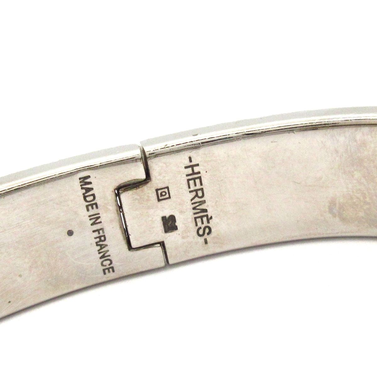 Hermes Bangle Click Silver Light Purple Ivory Bracelet — view 4