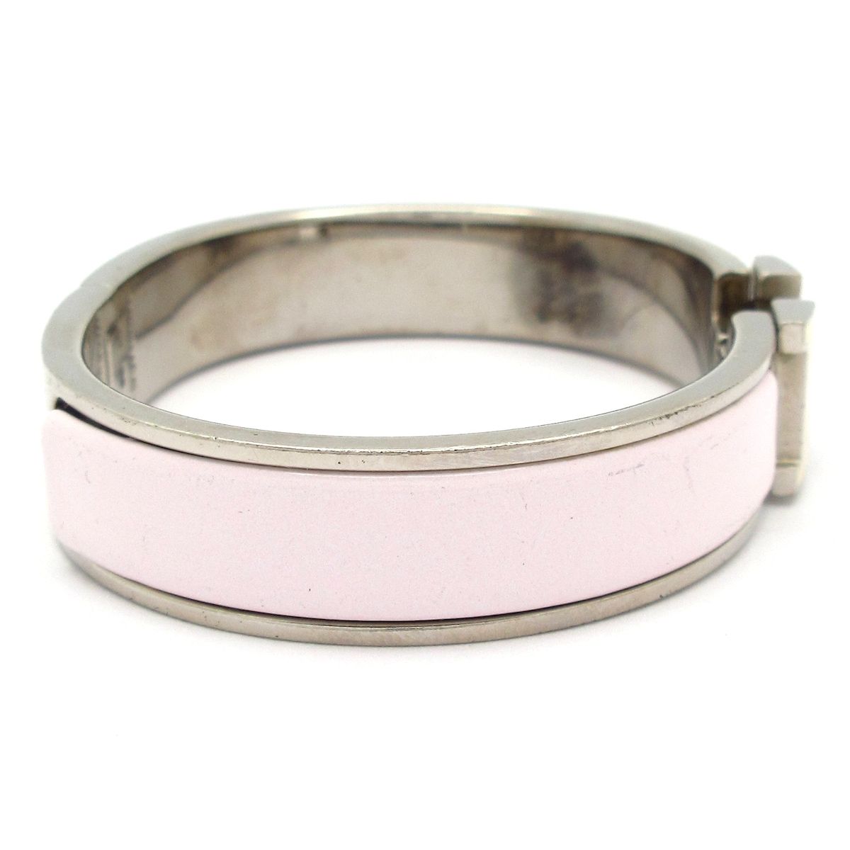 Hermes Bangle Click Silver Light Purple Ivory Bracelet — view 2