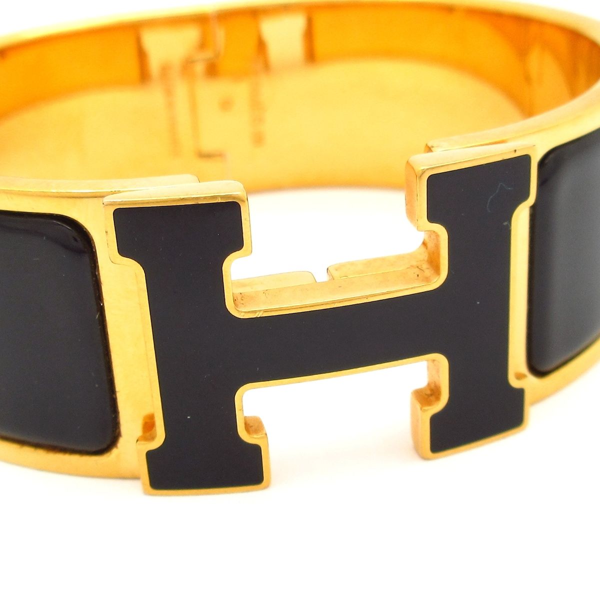 Hermes Bangle Clic Clac Gold Black Bracelet — view 5