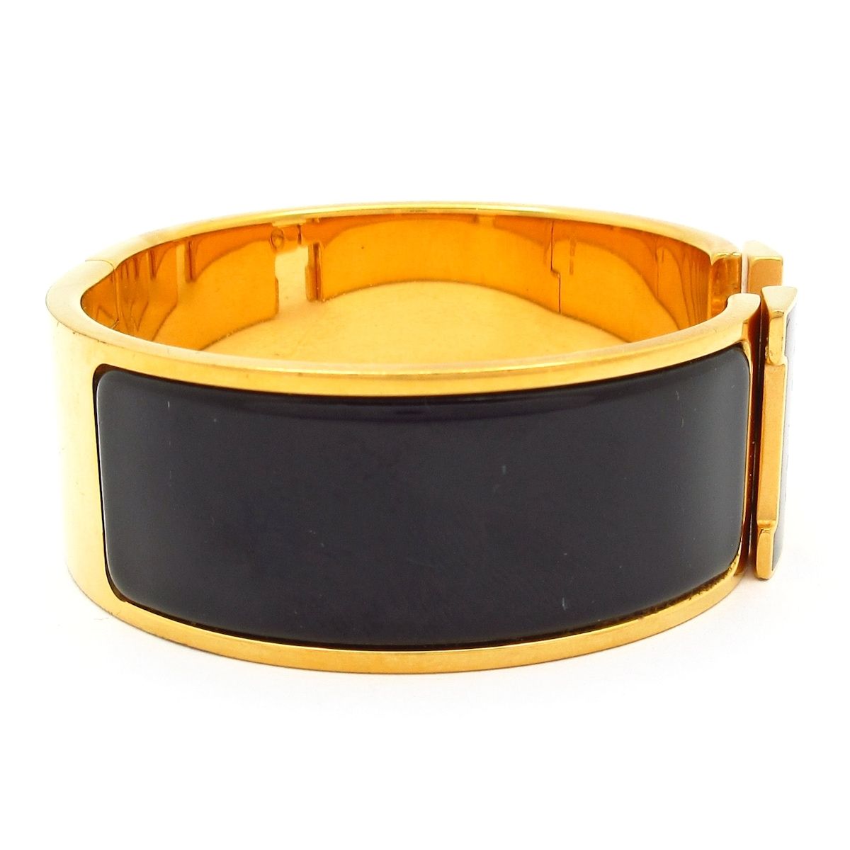 Hermes Bangle Clic Clac Gold Black Bracelet — view 2