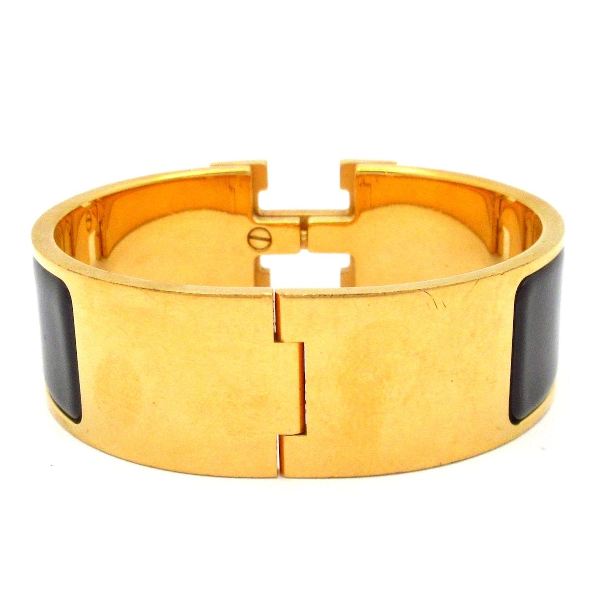 Hermes Bangle Clic Clac Gold Black Bracelet — view 3