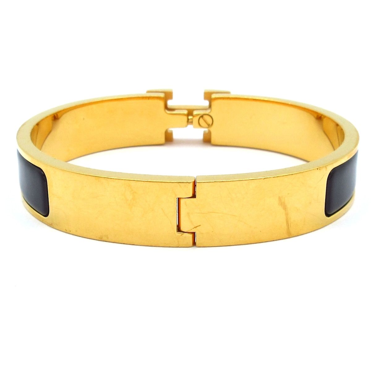 Hermes Bangle Click Gold Black Bracelet — view 3